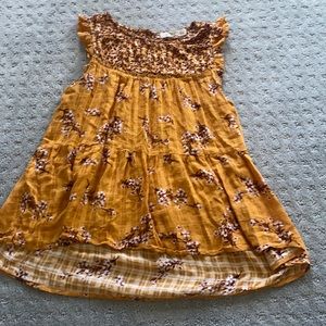 floral orange tank top